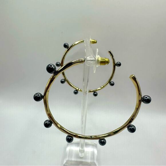 Lilly Pulitzer Gemma Onyx Hoop Earring Summer Pierced Jewelry Preppy Casual - Picture 3 of 8